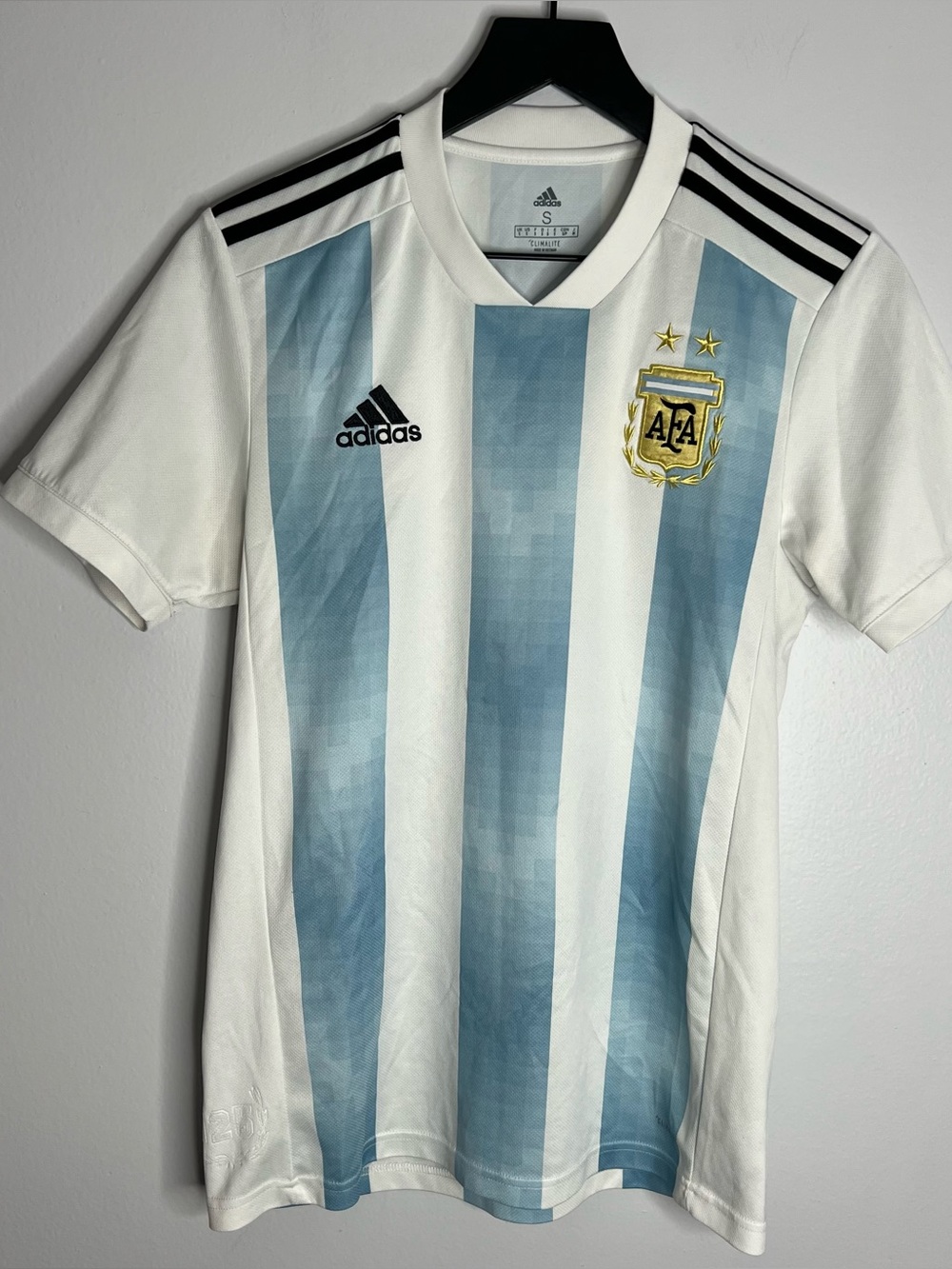 Argentina National Team Soccer Jersey Mens Small Adidas Blue 2018 Futbol World C